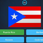 네 개의 국가 국기가 회색 배경 위에 나란히 배열되어 있는 이미지