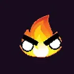 불꽃 모양의 화난 얼굴 이모티콘