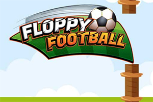 축구공과 FLOPPY FOOTBALL 텍스트가 있는 초록색 배경의 로고 이미지