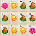 다양한 색상의 꽃 아이콘들이 숫자와 함께 격자 형태로 배열되어 있는 이미지