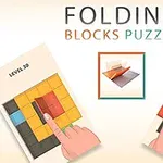 손가락으로 다채로운 블록 퍼즐을 접는 장면