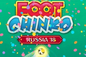 FOOT CHINKO라는 텍스트와 RUSSIA 18 아래에 축구공이 있는 화려한 배경의 이미지