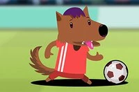 귀여운 강아지와 함께하는 축구 챔피언십