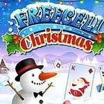 눈사람과 크리스마스 테마 카드가 있는 겨울 배경