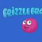 파란 배경에 웃고 있는 분홍색 털북숭이 캐릭터와 파란색 글자로 적힌 FRIZZLE FRAZ 6