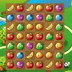 다양한 표정을 가진 과일 아이콘들이 격자 형태로 배열된 이미지