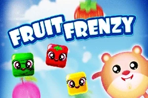 귀여운 과일과 동물 캐릭터들이 있는 밝고 알록달록한 이미지