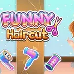 만화 스타일의 갈색 머리 소녀와 다양한 미용 도구가 있는 밝고 화려한 이미지