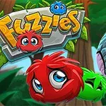 색색의 털뭉치 캐릭터들과 커다란 새가 있는 만화 스타일의 이미지