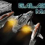 우주 공간을 배경으로 하는 미래적인 전투 비행기와 함께 GALACTIC MAZE라는 텍스트가 있는 이미지