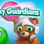 녹색 외계 생명체와 헬멧을 쓴 곰 캐릭터가 있으며, 그 뒤로 핑크색 행성이 나타남