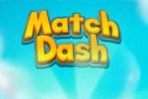 밝은 하늘색 배경 위에 노란색으로 강조된 Match Dash라는 텍스트가 중앙에 있음