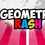 빨간 배경에 GEOMETRY RASH라는 화려한 색상의 글자가 가운데 나타나 있는 이미지