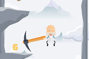 캐릭터가 곡괭이를 잡고 공중에 떠 있는 모습이 담긴 이미지