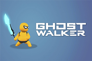 파란 검을 든 노란색 캐릭터와 GHOST WALKER 텍스트