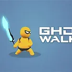 파란 검을 든 노란색 캐릭터와 GHOST WALKER 텍스트