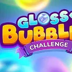 알록달록한 버블과 함께 Glossy Bubbles Challenge라는 문구가 있는 화려한 로고