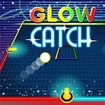 형형색색의 네온 라이트와 별이 빛나는 배경에 둥근 패드와 공이 있는 디지털 게임 화면