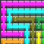 다양한 색상의 선들이 격자 모양의 배경 위에서 서로 교차하며 연결되어 있는 모습