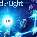 파란빛이 발산되는 중심의 밝은 형상과 주위에 보석과 반짝이는 물체들이 있는 이미지