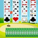 골프 코스 배경에 다양한 카드가 배열된 이미지