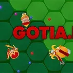 초록색 벌집 무늬 배경에 GOTIA