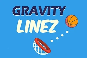 파란 배경에 GRAVITY LINEZ라는 문구와 함께 농구공이 골대에 들어가는 모습