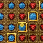 파란색과 빨간색 보석이 격자 무늬로 배열된 이미지