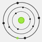 회색 원과 검은 점들이 중심의 녹색 원을 감싸고 있는 이미지