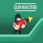 닌자 복장을 한 캐릭터가 총을 들고 녹색 배경 위를 뛰어가는 모습