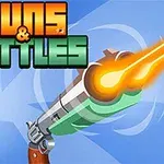 총에서 불꽃이 발사되는 장면과 Guns & Bottles라는 제목