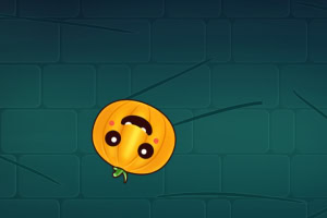 웃는 표정의 귀여운 호박이 있는 어두운 벽 배경