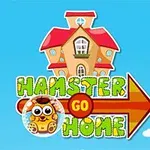 화면 중앙에 빨간 지붕이 있는 집과 HAMSTER GO HOME라는 글자가 있으며, 귀여운 햄스터 그림이 포함되어 있다
