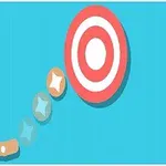 파란 배경에 빨간 과녁과 별 모양의 아이콘이 있는 이미지