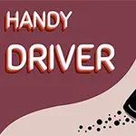 Handy Driver라는 텍스트와 함께 어두운 도로를 질주하는 자동차 이미지