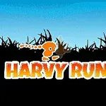 하늘색 배경에 검은 풀과 주황색 글씨 HARVY RUNNER가 있는 이미지