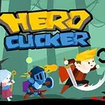 만화 스타일의 고블린과 전사가 숲에서 싸우며 커다란 손가락이 화면 오른쪽에 나타난 이미지