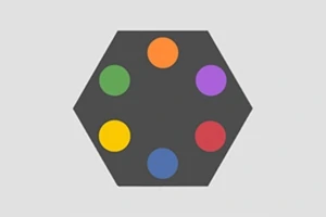 Rotate the hexagon to match the correct color of the ball falling down