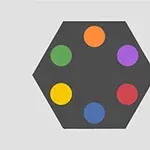 Rotate the hexagon to match the correct color of the ball falling down