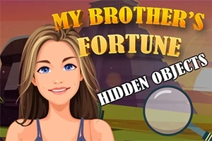 여성 캐릭터와 함께 MY BROTHERS FORTUNE와 HIDDEN OBJECTS라는 문구가 있는 일러스트