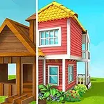 나무로 지은 집이 오른쪽에는 새롭고 화려하게 리모델링된 모습으로 표현되어 있습니다