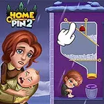 눈 덮인 배경에서 어린 아이를 안고 있는 여성과 퍼즐을 풀어야 하는 상황에 처한 아이의 모습