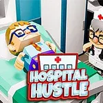 병원 침대에 누워 있는 캐릭터와 간호사 복장의 캐릭터가 병실에 있는 모습