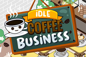 커피 컵과 함께 IDLE COFFEE BUSINESS라는 문구가 적힌 초록색 간판