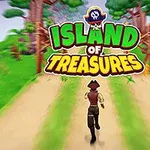 해적 모자가 있는 로고와 함께 숲길을 달리는 해적 캐릭터