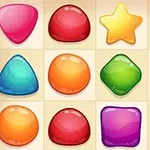 다양한 색상의 사탕 모양 아이콘들이 격자에 배열되어 있는 이미지