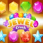다양한 색상의 보석들이 그려져 있고, 중앙에 JEWEL Crush라는 글자가 있는 이미지