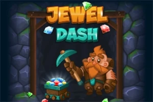 광산 입구에서 보석이 담긴 수레와 곡괭이를 든 캐릭터