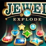 JEWEL EXPLODE라는 금색 글자와 다양한 모양의 보석들이 어우러진 이미지