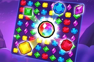 다양한 색상의 보석들이 배열된 게임 보드 이미지